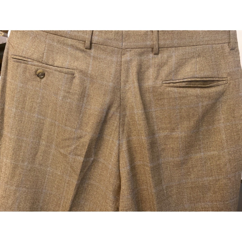 Jos. A. Bank Pleated Front Cuffed Glen Plaid Men's 35 REG Wool Pants - Picture 4 of 8